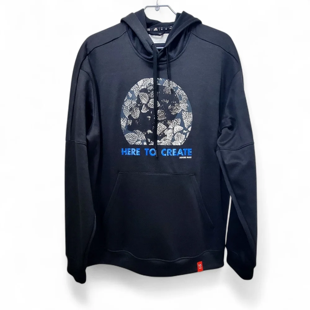 Adidas "Here to Create" Adobe Max Climawarm Hoodie pullover in black 2X - Picture 1 of 10